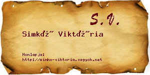 Simkó Viktória névjegykártya
